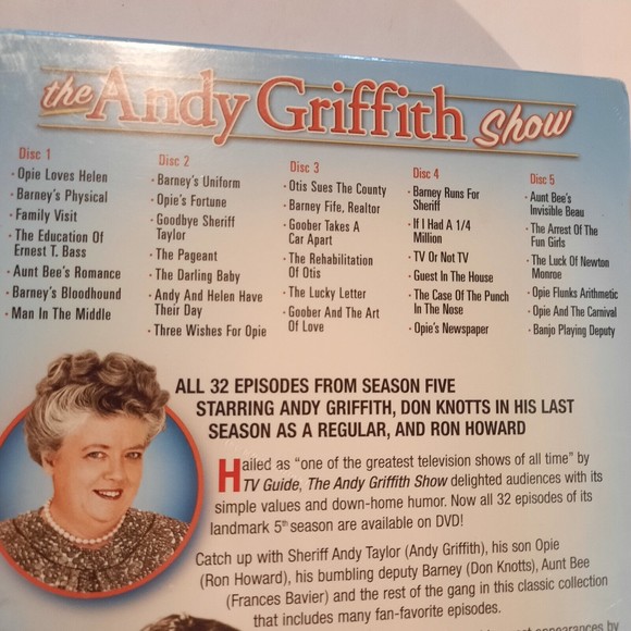 The Andy Griffith Show The Complete Fifth 5TH Season DVD 2006 5-Disc Set SEALED - Picture 5 of 6